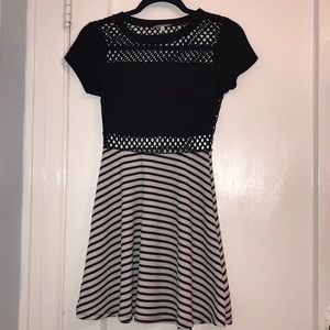 A black and white party dress
